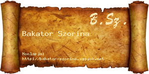 Bakator Szorina névjegykártya